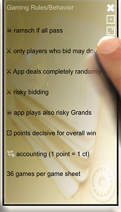 gaming rules of Skat app SkatGenie